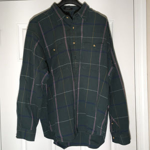 XL Christian Dior Green/Red Plaid Flannel Shirt